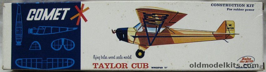 Comet Taylor Cub - 18 Inch Wingspan Flying Balsa Aircraft, 3211 plastic model kit